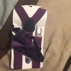 Purple bow tie & suspended set
